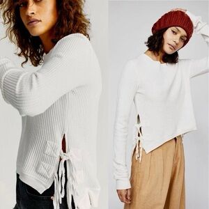 Free People FP One Interlaken White Thermal Top
Tie Up Sides High Low, XS NWOT